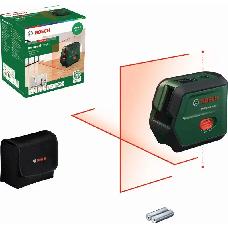 BOSCH UniversalLevel 2 Kreuzlinien-Laser mit Lotfunktion 0603663F00 Saisonangebot