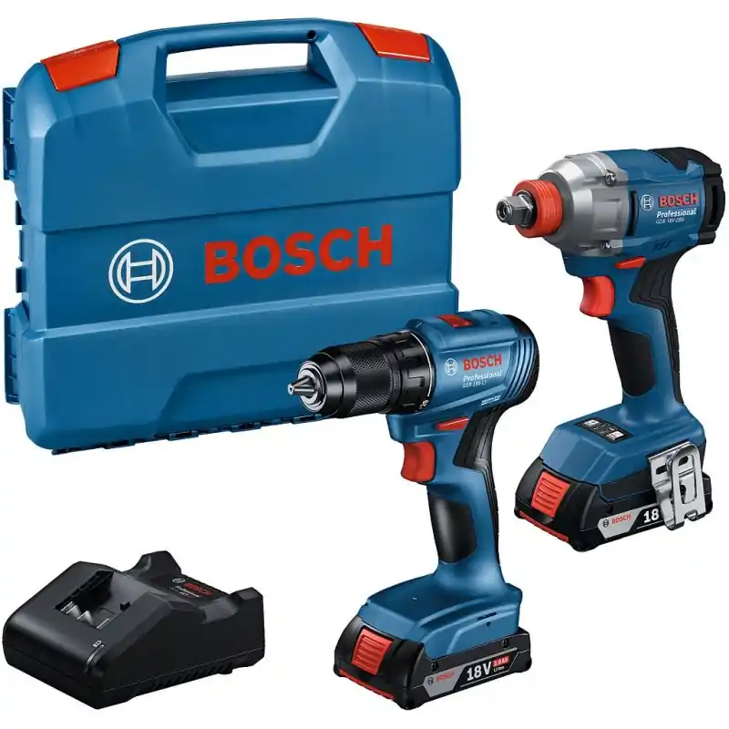 BOSCH GDX 18V-285 + GSR 18V-185 + 2× 2,0 Ah + GAL 18V-20 + PROFESSIONAL Koffer 06019N2123 Wochenendangebot