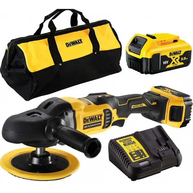Kracherpreis DeWALT DCM849P2-QW Akku Rotationspolierer 125-180 mm XR (18V/2x5,0Ah) Tasche