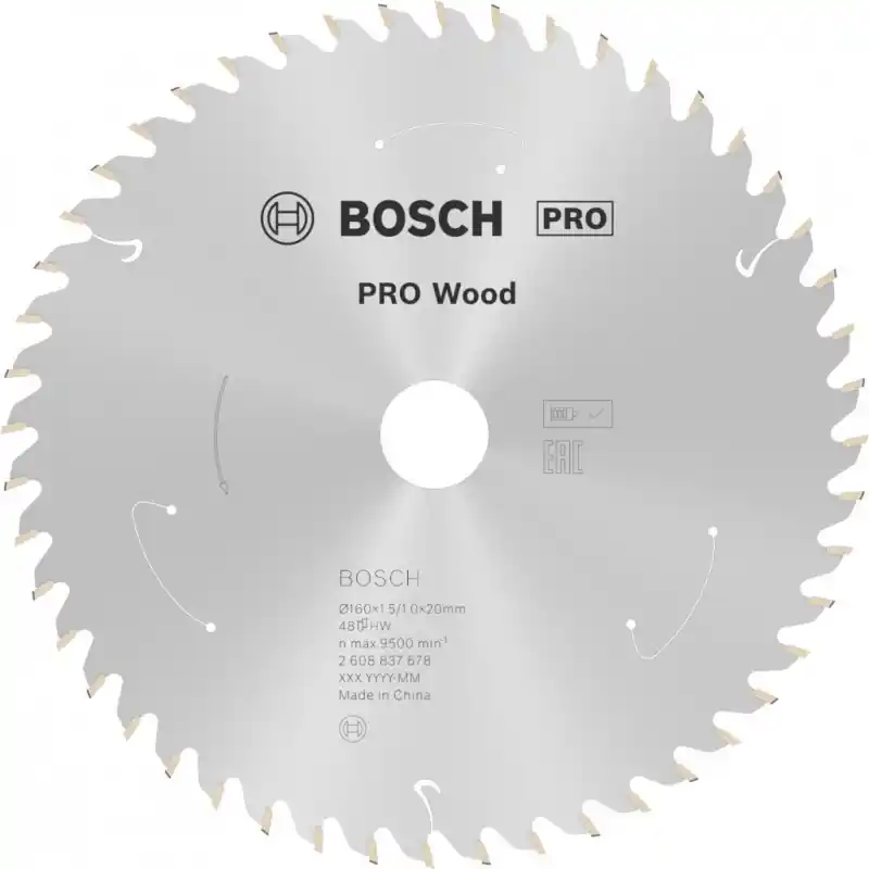 Aktuell BOSCH PRO Wood cordless Kreissägeblatt 160x20/15,875x1,5/1,0x48T 2608837678