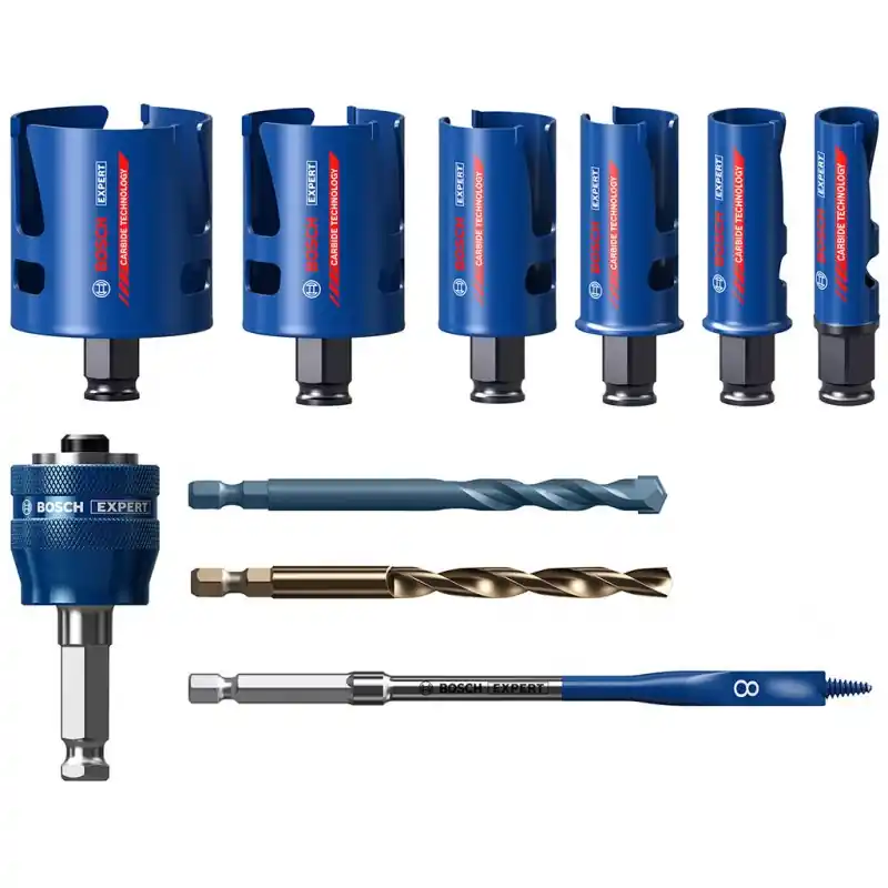 Finale Aktion BOSCH EXPERT Construction Material Lochsäge-Set 20/25/32/38/51/64 mm, 10-tlg. 2608900490