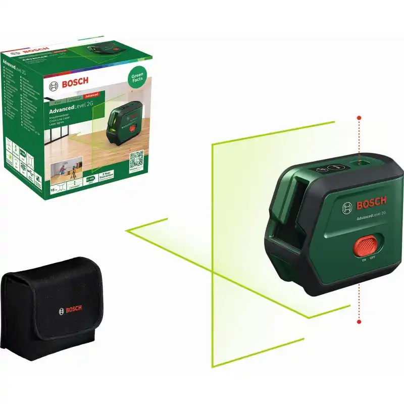 Begrenztes Angebot BOSCH AdvancedLevel 2G UNI Kreuzlinien-Laser mit Lotfunktion 0603663G00