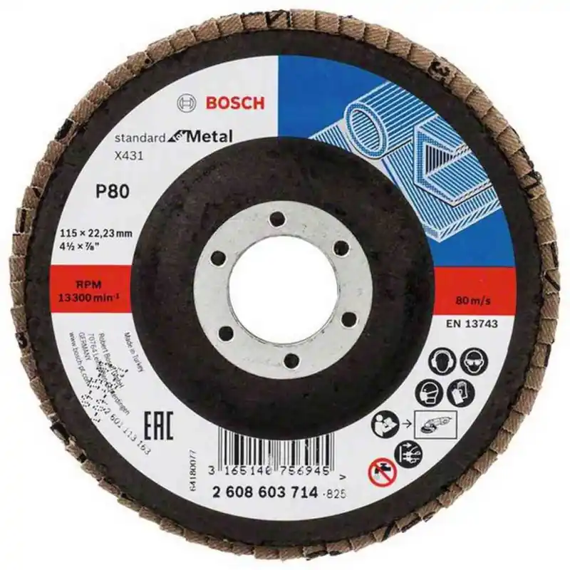 Bestseller BOSCH Fächerschleifscheibe X431, Standard for Metal, 115 mm, 22,23 mm, 80 2608603714