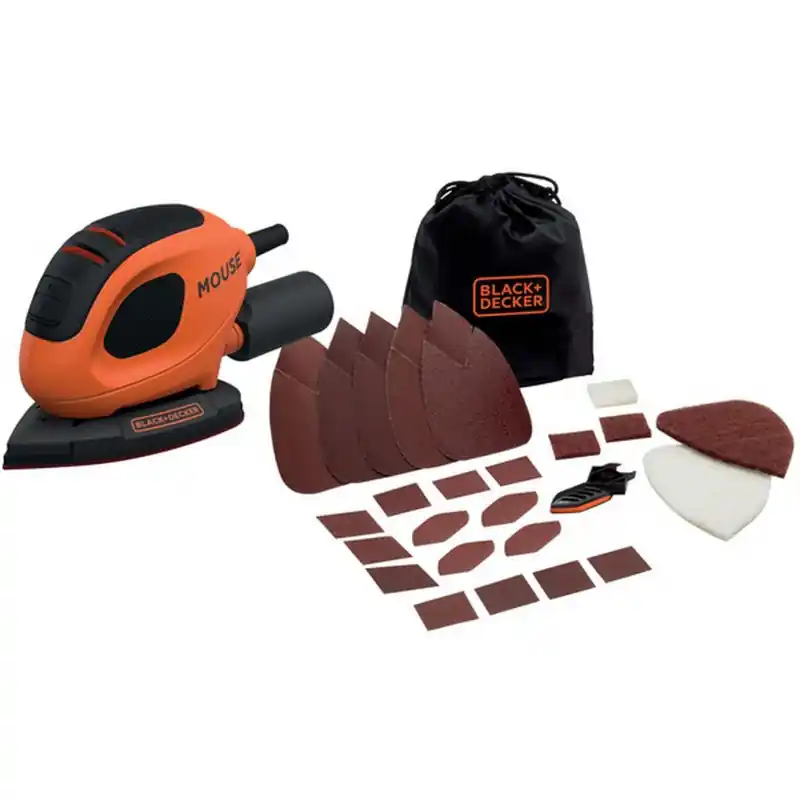 Top-Angebot Black & Decker BEW230BC-QS Mouse Dreieckschleifer (55W) + 15 Zubehörteile und Tasche