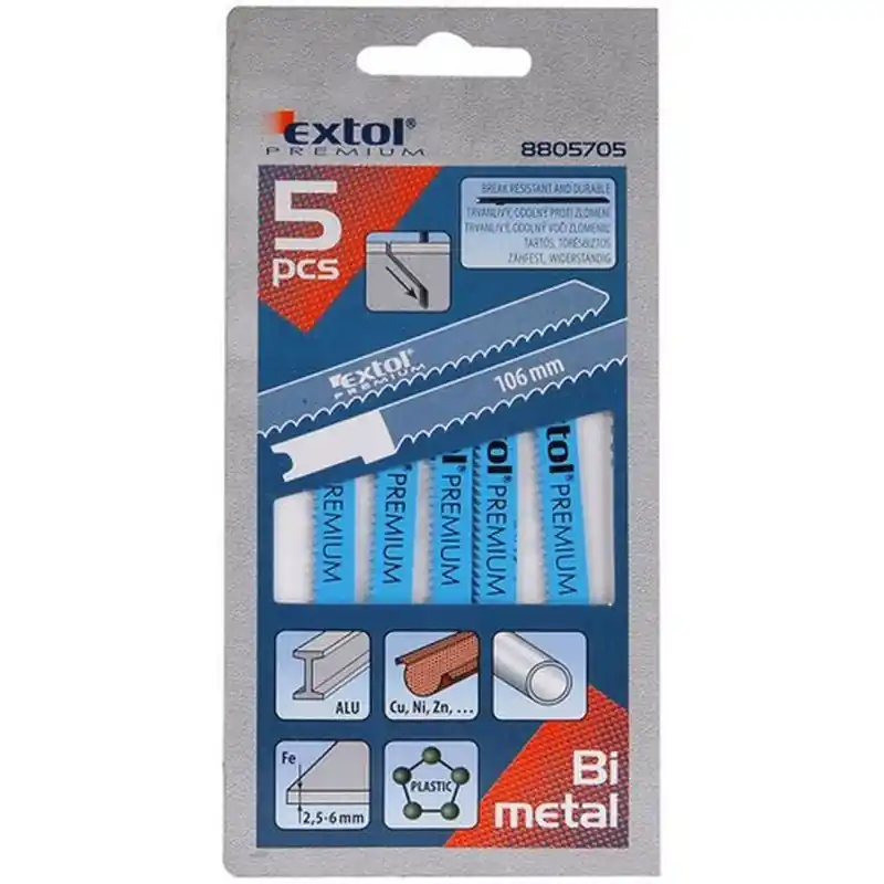 Must-Have EXTOL PREMIUM Stichsägeblatt, Universal, 106 × 1,8 mm, 5 Stk. 8805705