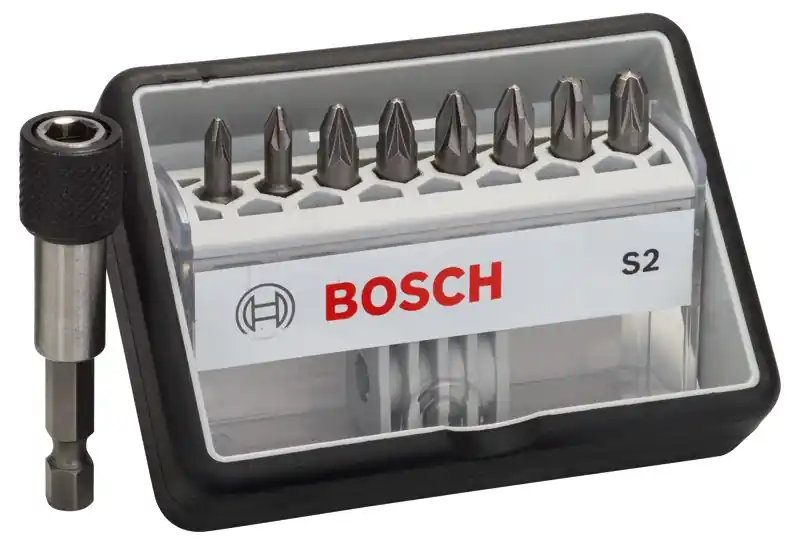 BOSCH 8+1-teiliges Schrauberbit-Set, Robust Line, S PZ, Extra Hard-Ausführung 2607002561 Finale Aktion