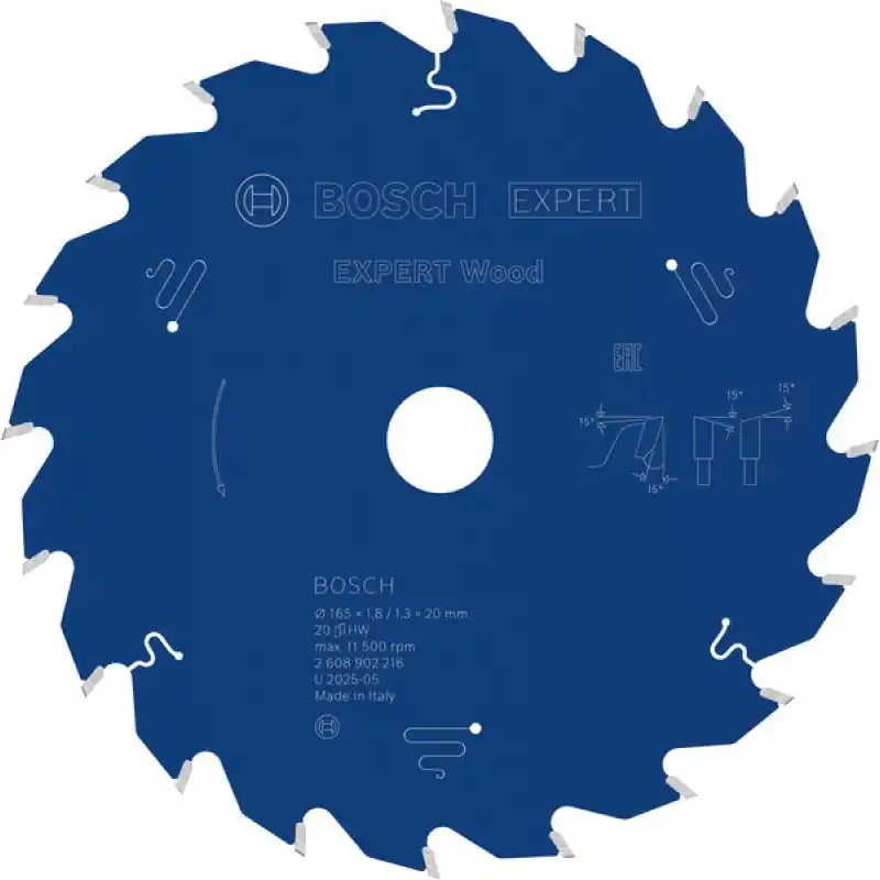 Neue Ware Bosch Kreissägeblatt Expert for Wood, 165 × 1,8/1,3 × 20 mm, T20 2608902216