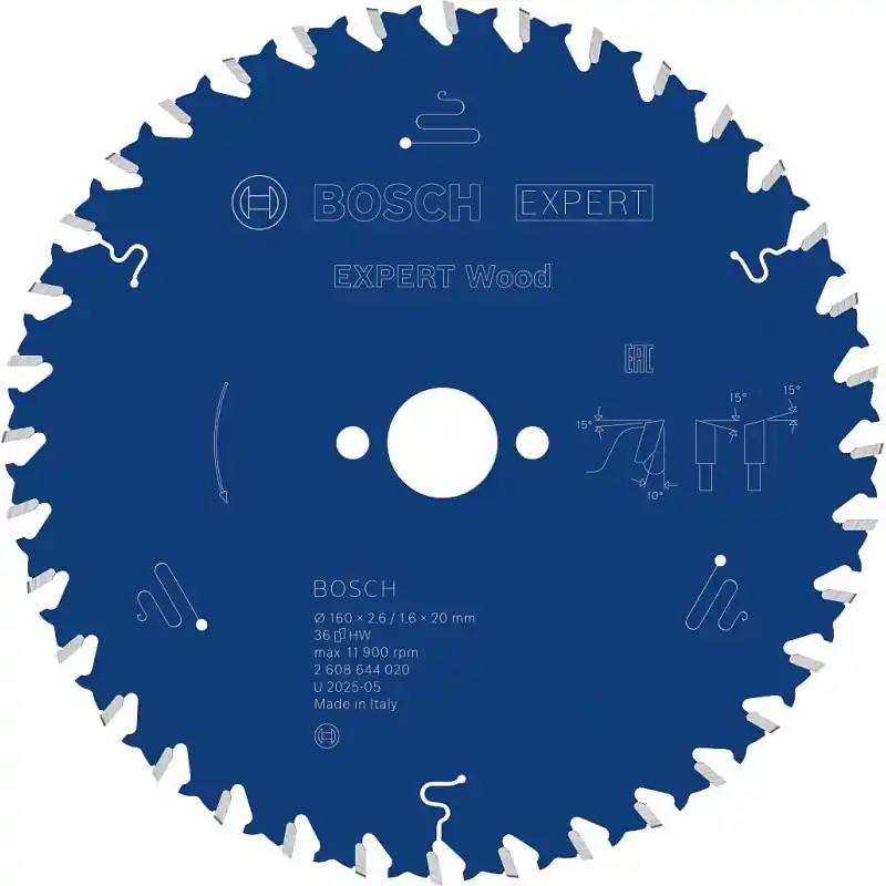 Markenware BOSCH Kreissägeblatt Expert for Wood, 160 × 2,6/1,6 × 20 mm, T36 2608644020