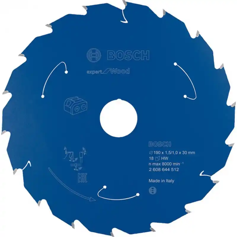 Ausverkauf BOSCH Kreissägeblatt für Akk Expert for Wood 190x1,5/1x30, 18 Zähne 2608644512
