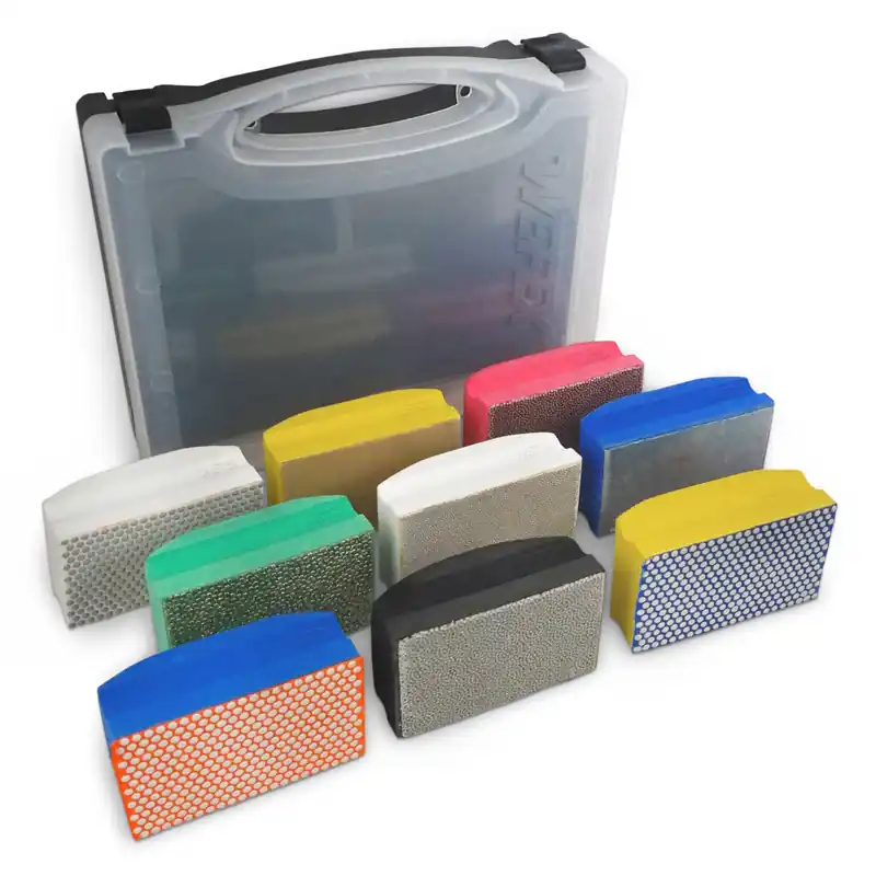 Diamant-Handschleifpad Set 9-tlg. im Koffer Knallerangebot