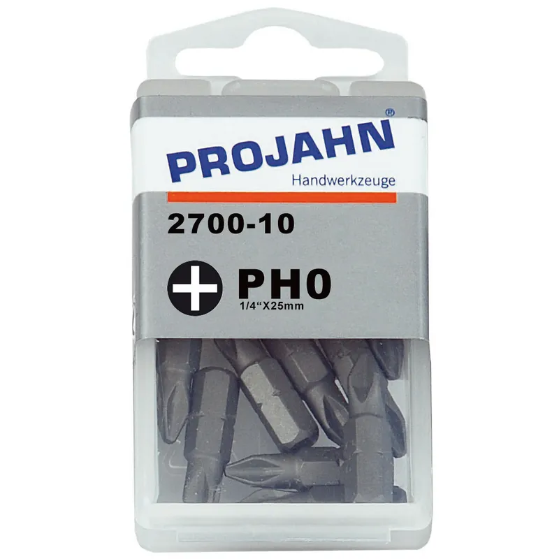 Neuheit PROJAHN Plus 1/4" Bit PH0 L25 mm Phillips Nr. 0 10er-Pack