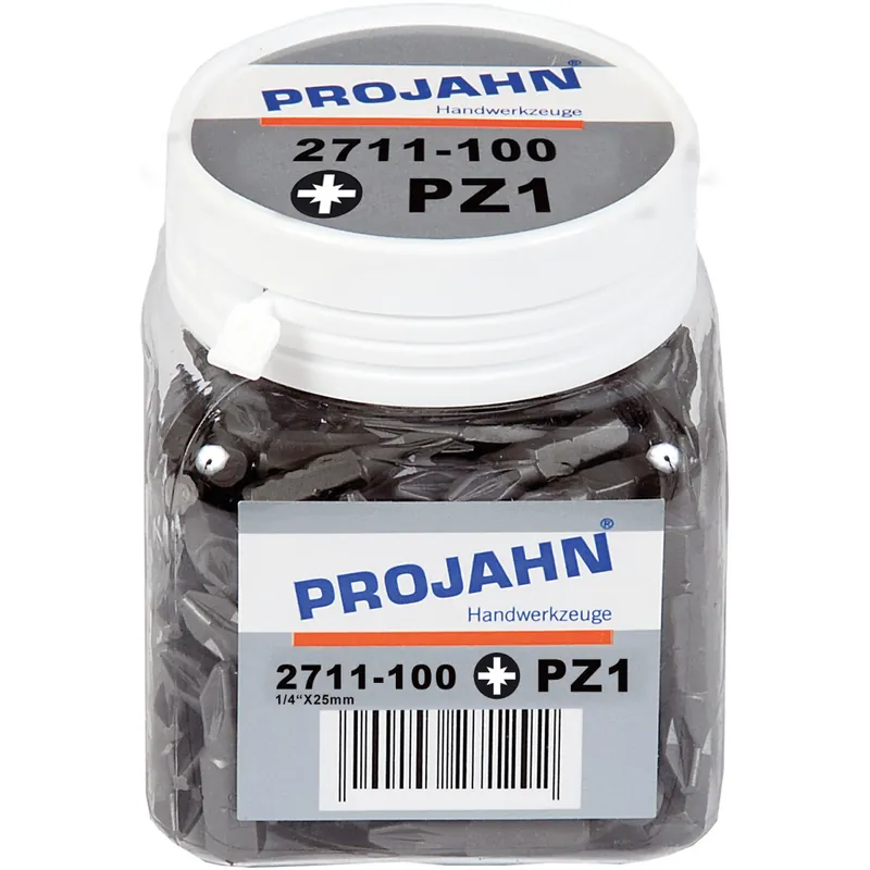 PROJAHN Plus 1/4" Bit PZ1 L25 mm Pozidriv Nr. 1 100er-Pack Highlight