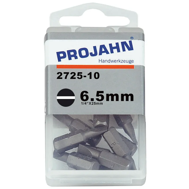 PROJAHN Plus 1/4" Bit Schlitz 6,5 mm L25 mm 10er-Pack Bestseller