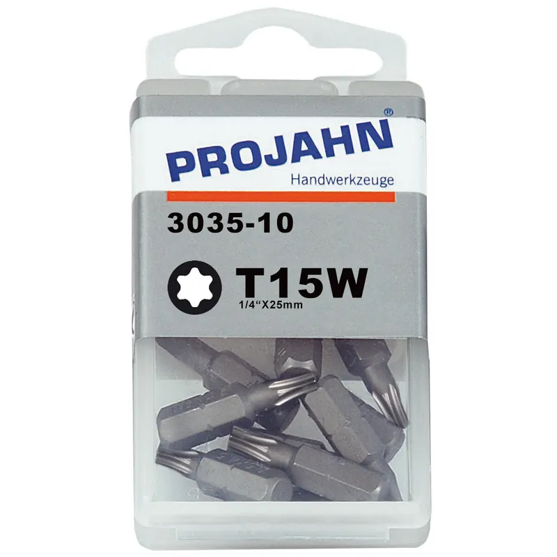 PROJAHN Plus 1/4" Bit TORX® TX T15W konisch L25 mm 10er-Pack Neuheit