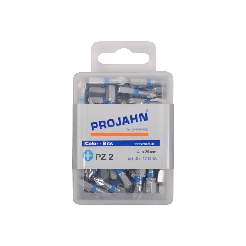 Super-Preis PROJAHN Color-Ring 1/4" markierter Bit PZ2 L25 mm Pozidriv Nr. 2 50er-Pack