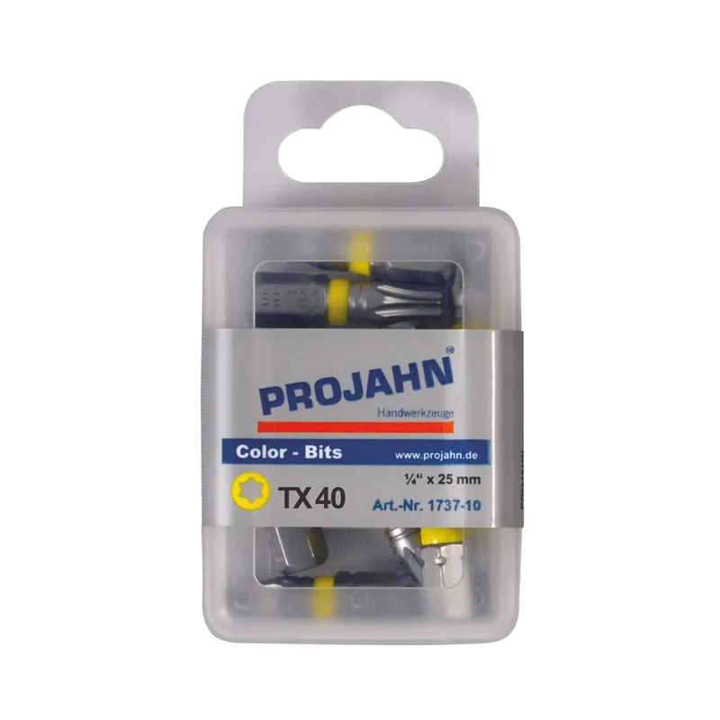 Expressversand PROJAHN Color-Ring 1/4" markierter Bit TORX® TX40 L25 mm 10er-Pack