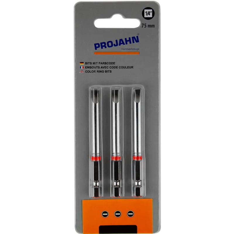 Sonderangebot PROJAHN 1/4" markierter Bit L75 mm Schlitz 6 mm 3er-Pack
