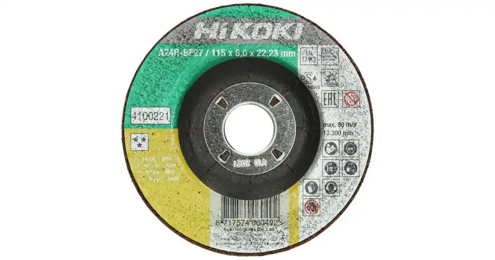 Sonderaktion HIKOKI Schleifscheibe 115x6,0x22,23 mm, Edelstahl, DPC, *** 4100221