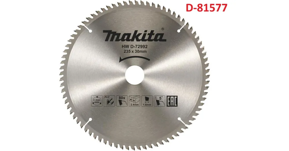 Kracherpreis MAKITA TCT Aluminium-Sägeblatt 235 x 2,4 x 30 mm 80T D-81577