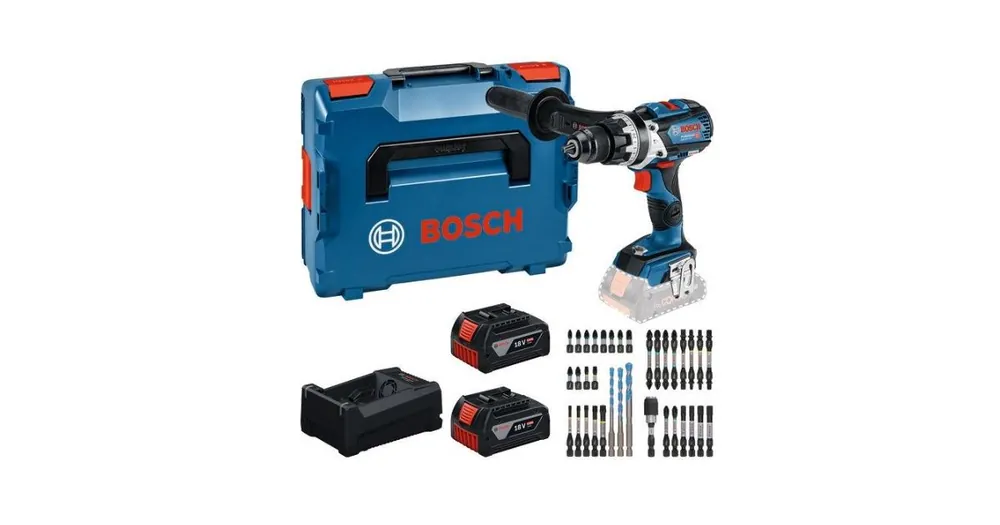 Garantierte Lieferung BOSCH Werkzeugset GSB 18V-110 C + 2× GBA 5,0Ah + GAL 12V/18V-80 + Bit-Set 0615A500E0