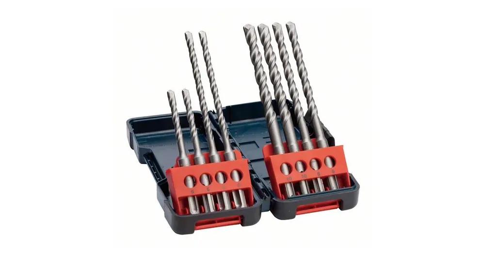 BOSCH 8-teiliges SDS-Plus-3 Hammerbohrer-Set, Hartbox 6 x 110 (2x); 6x160 (2x); 8x160 (2x); 10 x 160 (2x) mm 2607019902 Highlight