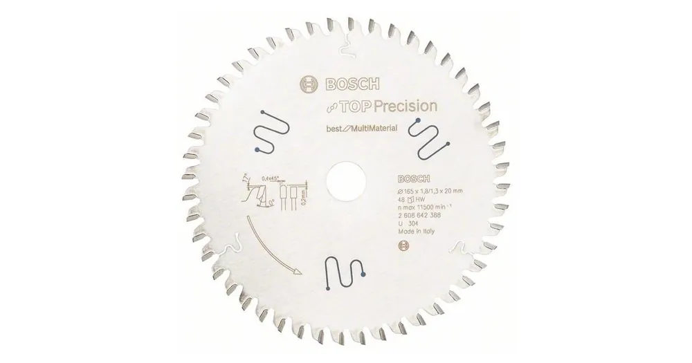 Beliebt BOSCH Kreissägeblatt Top Precision Best for Multi Material 165 x 20 x 1,8 mm, 48 2608642388
