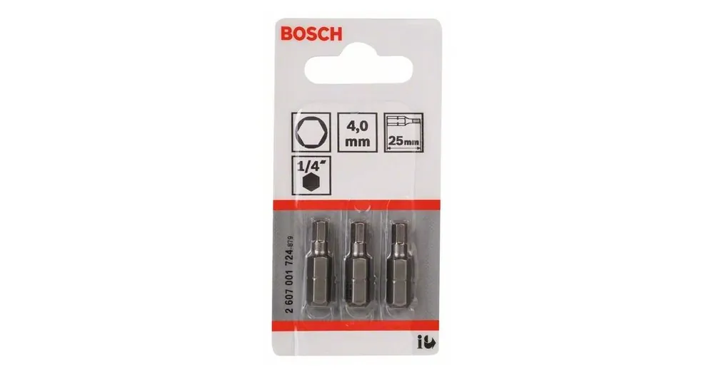 Billig BOSCH Schraubendreherbit extra hart Extra-Hart HEX 4, 25 mm (3 Stück) 2607001724