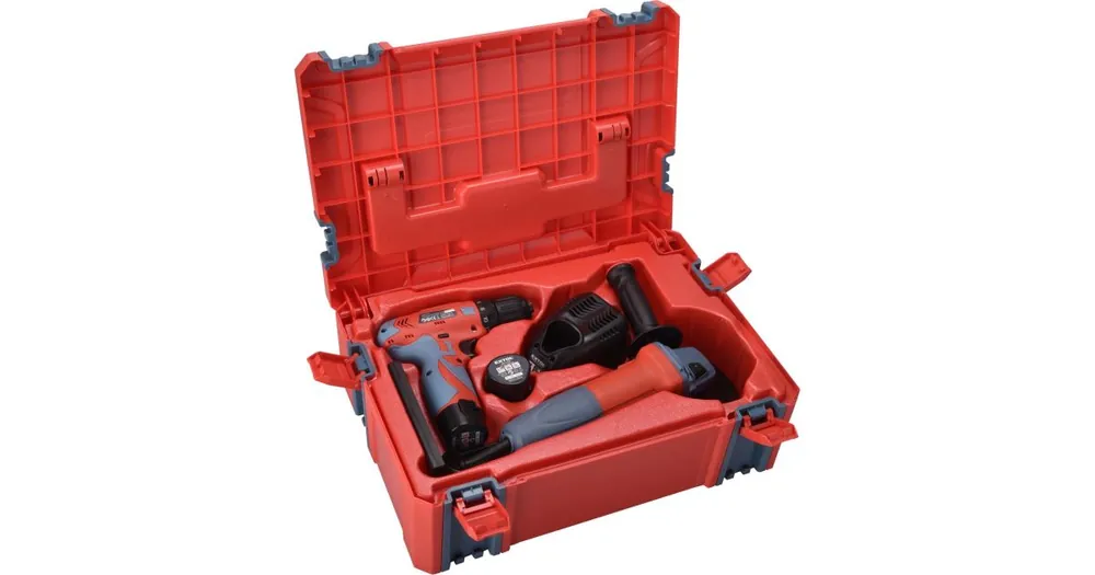 EXTOL PREMIUM Akku-Bohrschrauber, 12V Li-Ion (2x) und Winkelschleifer 125mm, 8898311 Preisreduziert