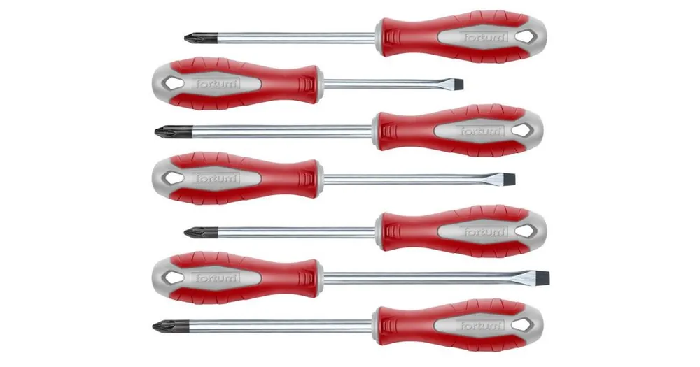 FORTUM Schraubendrehersatz 7-teilig, 3x (-), 2x (PH), 2x (PZ), S2 4740930 Geprüft