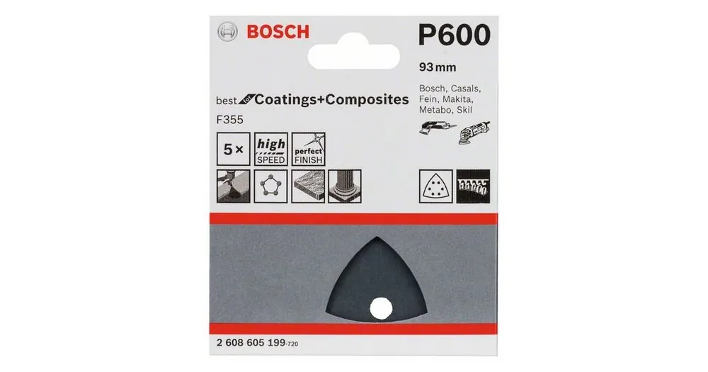 BOSCH Schleifpapier F355, 5er Pack 93 mm, 600 2608605199 Solange Der Vorrat Reicht