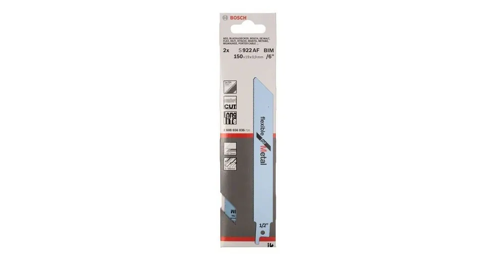 BOSCH Sägeblatt für Hecksäge S 922 AF Flexibel für Metall (2 Stück) 2608656036 Sichere Zahlung