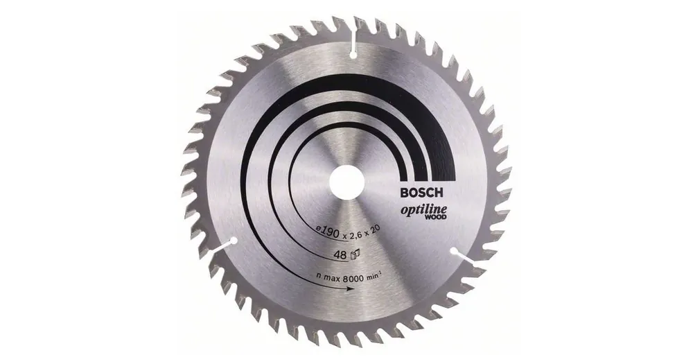 Rabatt BOSCH Sägeblatt Optiline Wood 190 x 20/16 x 2,6 mm, 48 2608640614