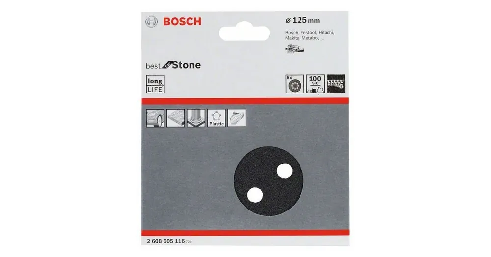 Aktuell BOSCH Schleifpapier F355, 5er Pack 125 mm, 100 2608605116