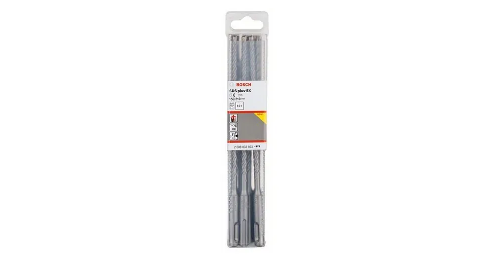 BOSCH Bohrhammer SDS-plus-5X 6 x 150 x 210 mm (10 Stück) 2608833893 Markenware