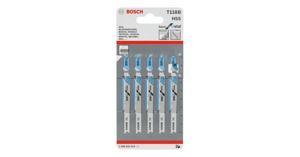 Neuheit BOSCH Sägeblatt für Säbelsäge T 118 B Basic für Metall (5 Stück) 2608631014