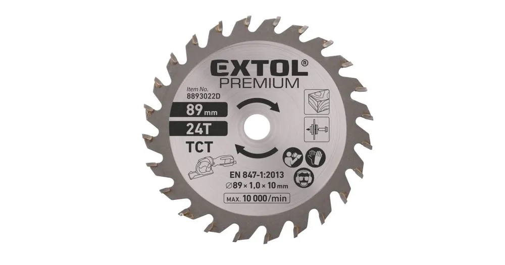 EXTOL PREMIUM Sägeblatt mit SK-Blättern, ∅89x1,0x10mm, 24 Zähne Rabatt
