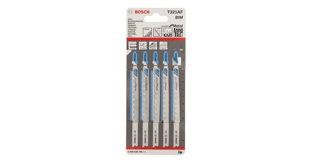 Abverkauf BOSCH Sägeblatt für Säbelsäge T 321 AF Speed für Metall (5 Stück) 2608636705