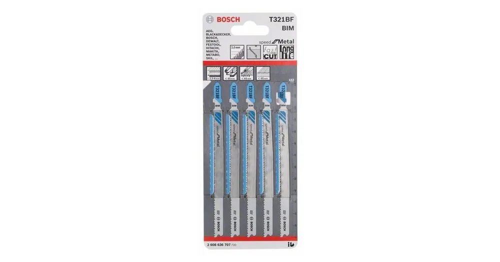 Abverkauf BOSCH Sägeblatt für Säbelsäge T 321 BF Speed für Metall (5 Stück) 2608636707
