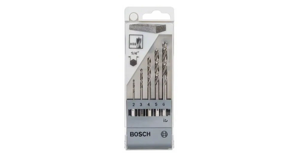 Angebot BOSCH 5-teiliges Holzbohrer-Set mit Sechskantschaft 2,0; 3,0; 4,0; 5,0; 6,0 mm 2608595525