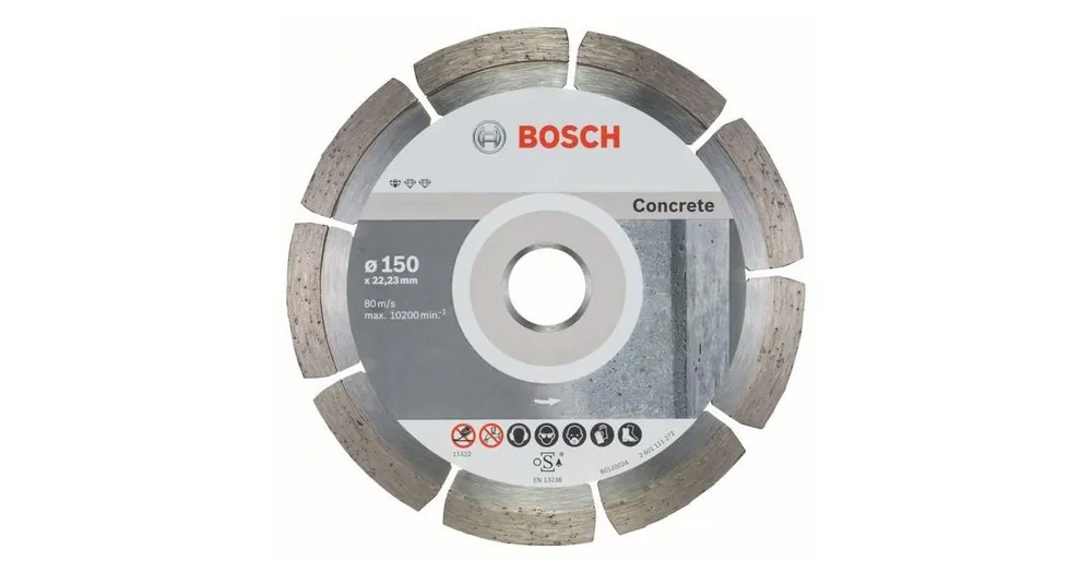BOSCH Diamant-Trennscheibe Standard für Beton 150 x 22,23 x 2 x 10 mm (10 Stück) 2608603241 Knallerangebot