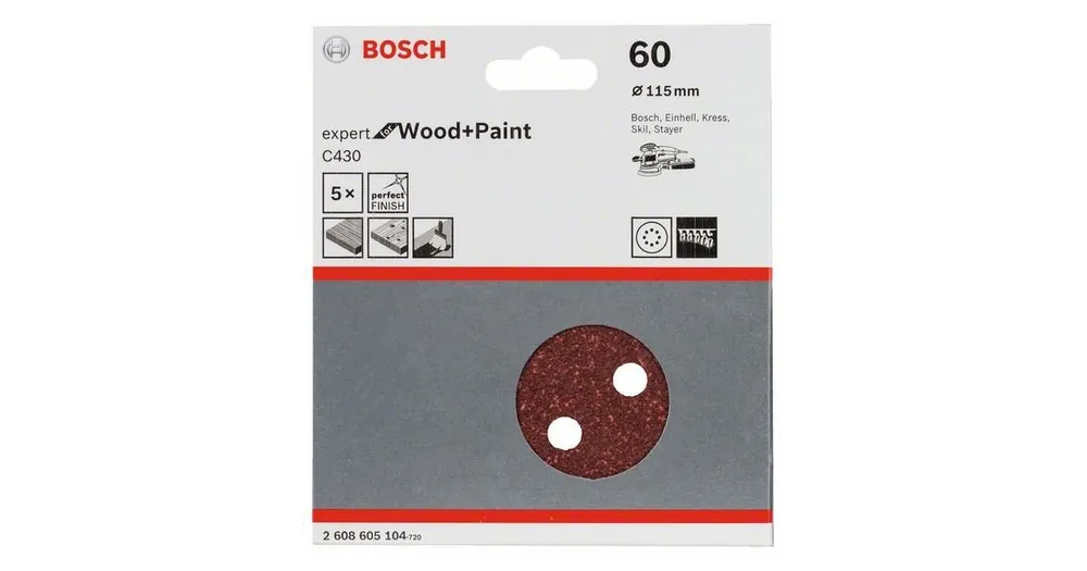 BOSCH Schleifpapier C430, Packung à 5 Stück 115 mm, 60 2608605104 Sofort Bestellen