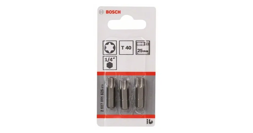 BOSCH Schraubendreher-Bit extra hart Extra-Hart T40, 25 mm (3 Stück) 2607001625 Preiswert