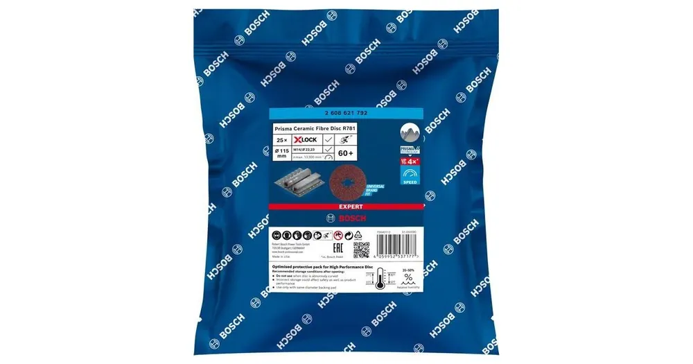 Bestpreis BOSCH EXPERT PRISMA X-LOCK Fiberscheibe R781,115,P60,25 Stück 2608621792
