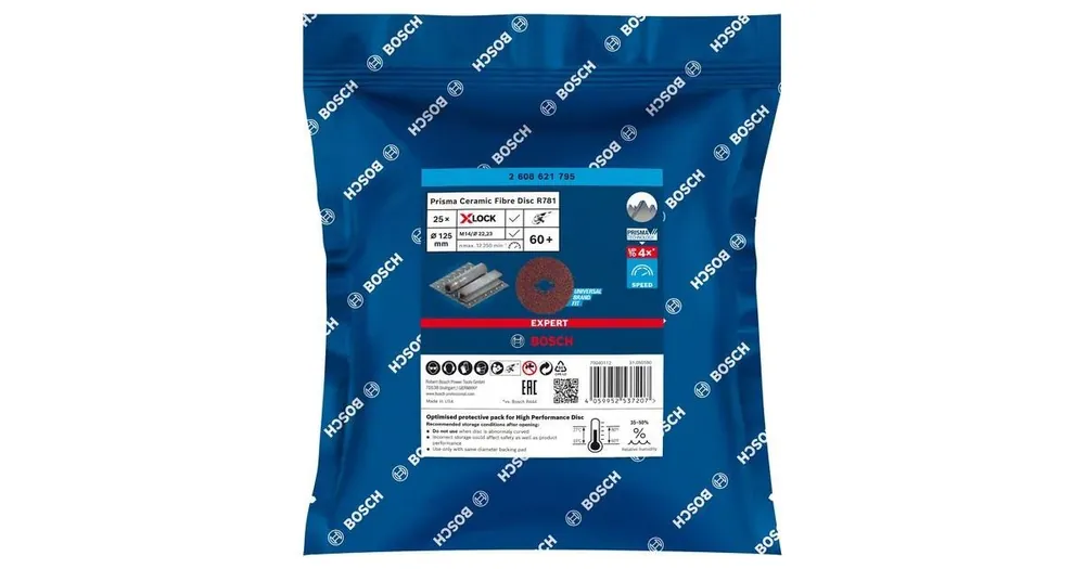 Top-Angebot BOSCH EXPERT PRISMA X-LOCK Fiberscheibe R781,125,P60,25 Stück 2608621795