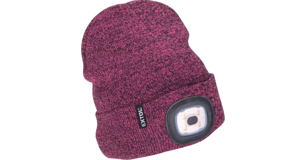 Sonderangebot Extol Helm mit Stirnlampe 4x45lm, USB-Ladefunktion, lila/schwarz, Einheitsgröße 43461