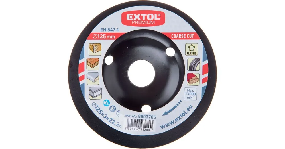 Preisknaller EXTOL PREMIUM Raspelscheibe für Holz, Ø 125 x 3 x 22,2 mm, grober Schnitt 8803705
