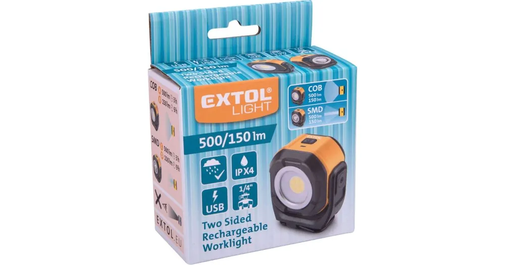 Billig Extol Doppelstrahler, 500 lm, USB-Ladefunktion 43271