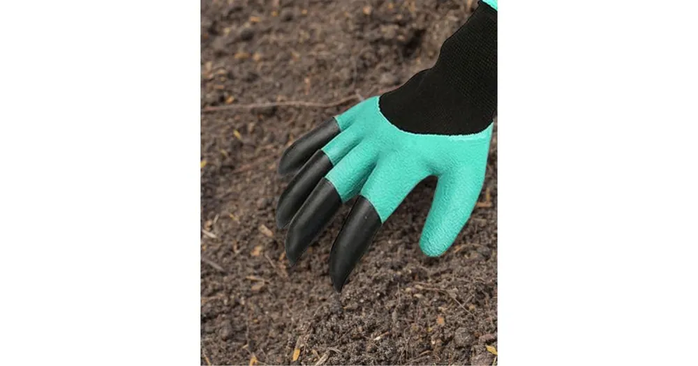 Neuheit Extol Premium Gartenhandschuhe aus Polyester mit Latex und Krallen an der rechten Hand, Größe 9", PES mit Latex 8856662