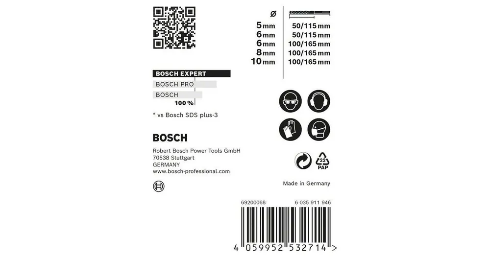 Wochenendangebot BOSCH EXPERT SDS plus-7X Set 5/6/6/8/10 mm, 5 Stück 2608900197