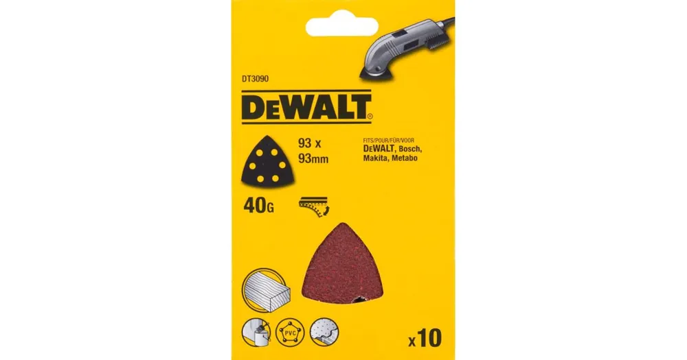 Ausverkauf DeWALT Schleifpapier 93 x 93 mm, P120, Klettverschluss (10 Stück) DT3093